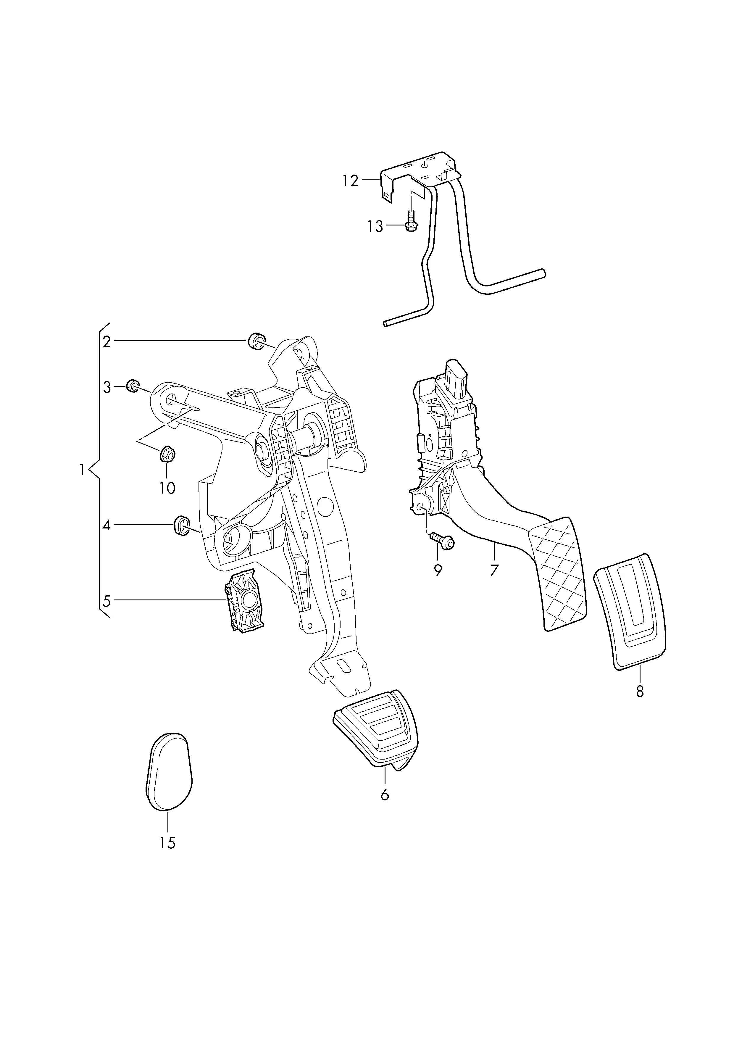 Brake and Accelerator Pedals diagram