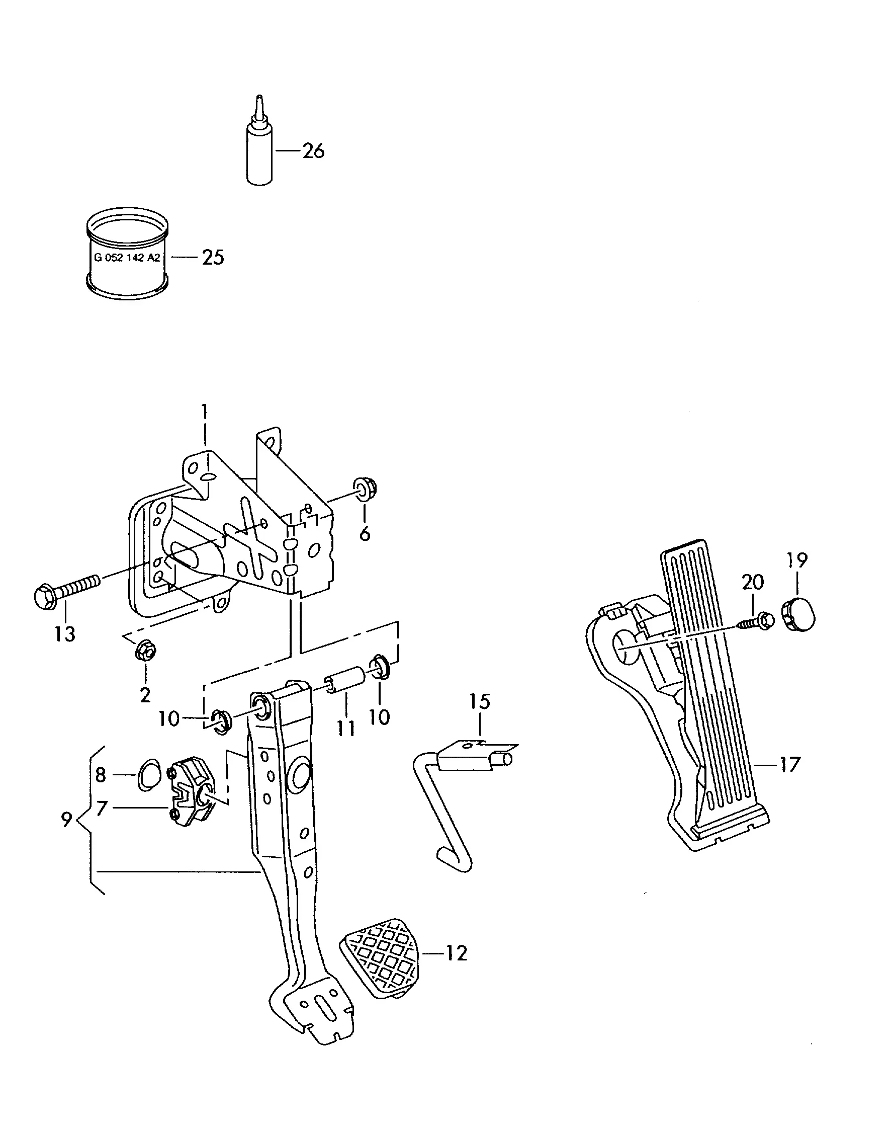 Brake and Accelerator Pedals diagram