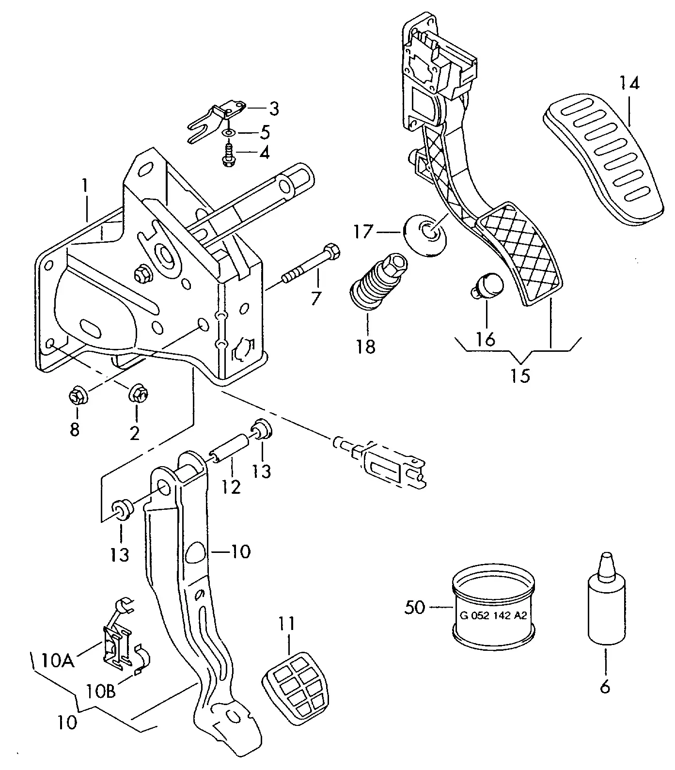 Brake and Accelerator Pedals diagram