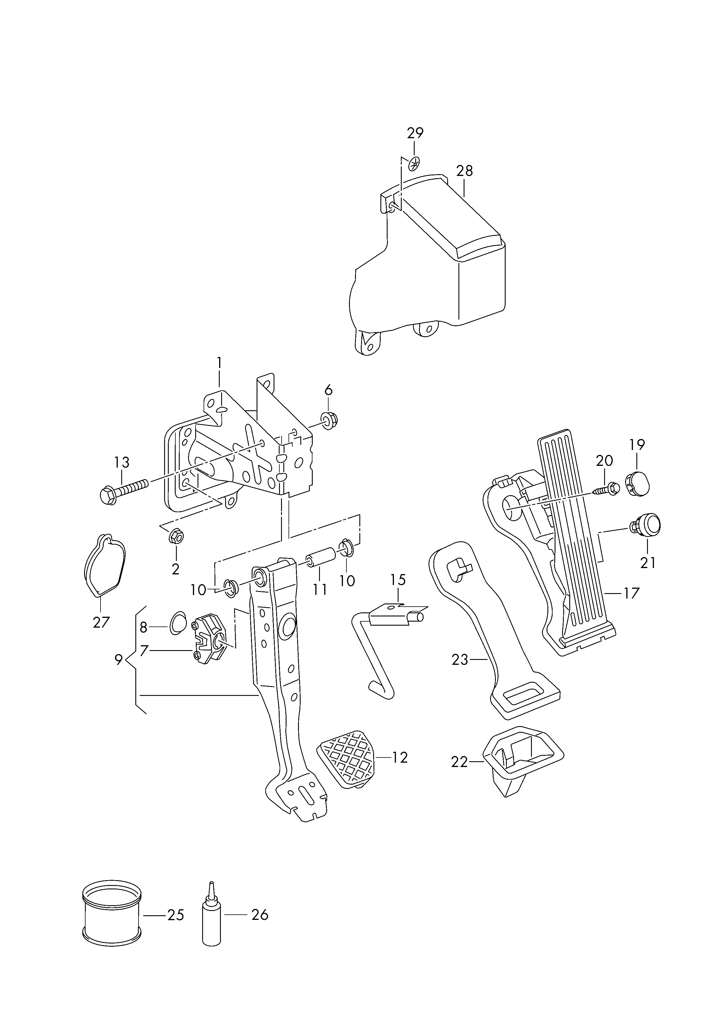 Brake and Accelerator Pedals diagram