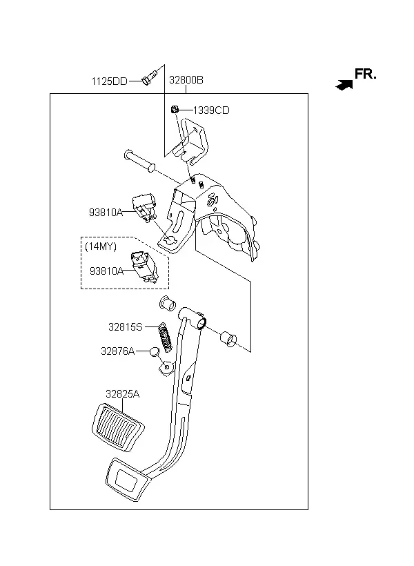 Brake and Clutch Pedals diagram