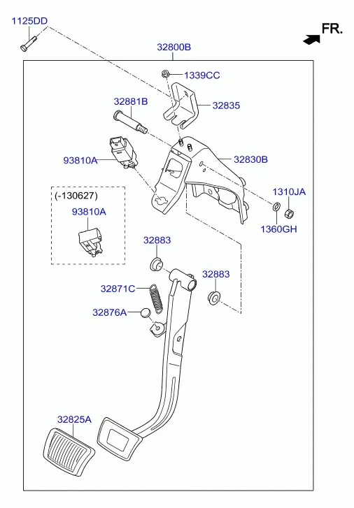 Brake and Clutch Pedals diagram