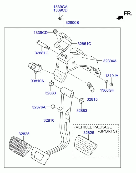 Brake and Clutch Pedals diagram