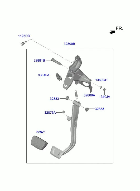 Brake and Clutch Pedals diagram