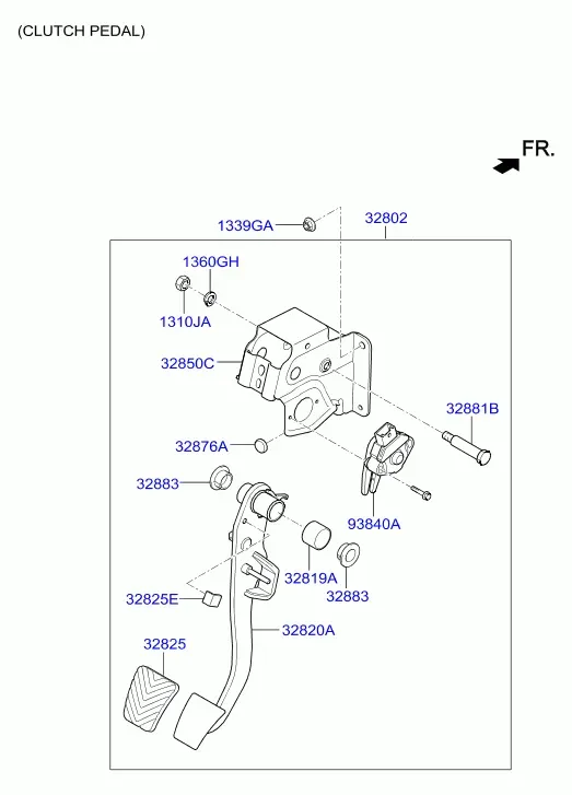 Педали тормоза и сцепления diagram