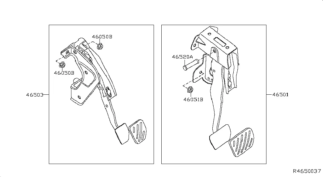 Brake and Clutch Pedals diagram