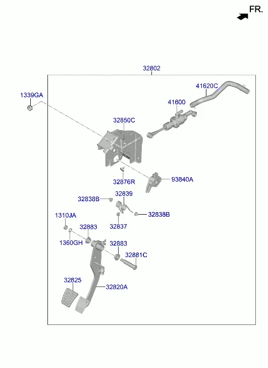 Brake and Clutch Pedals diagram