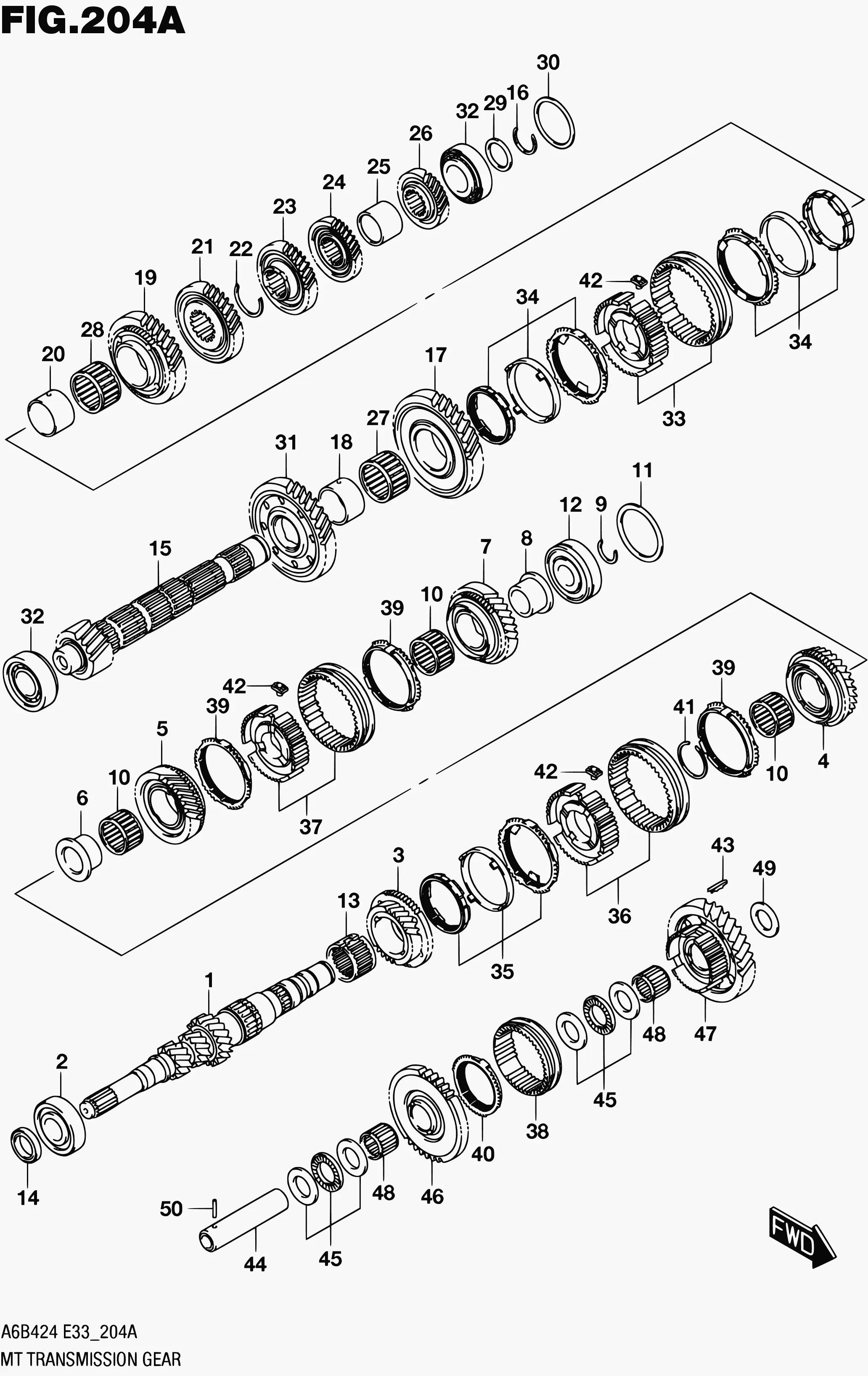 Manual Transmission Gear Train diagram