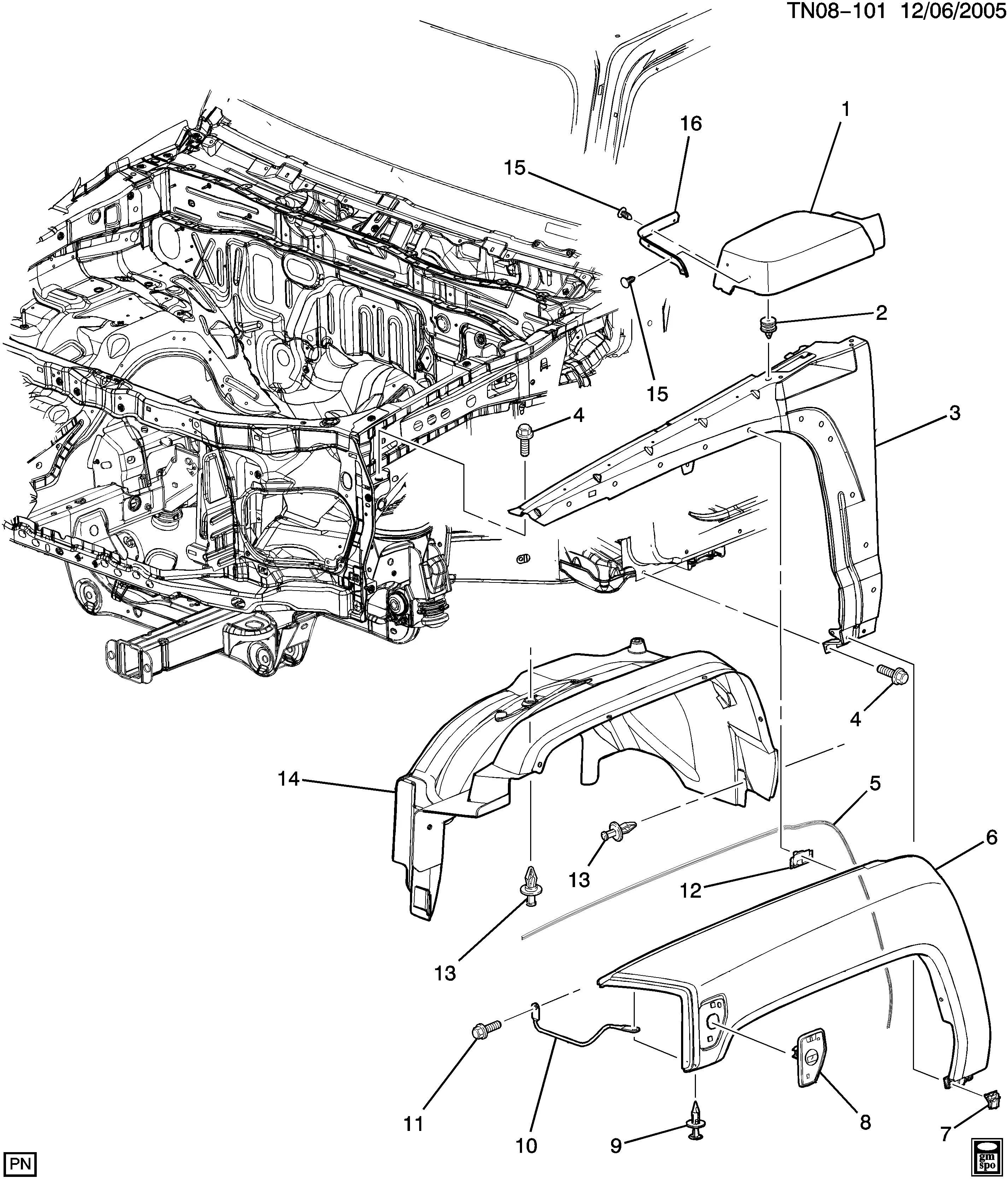 Front Fender and Wheelhouse Liner diagram
