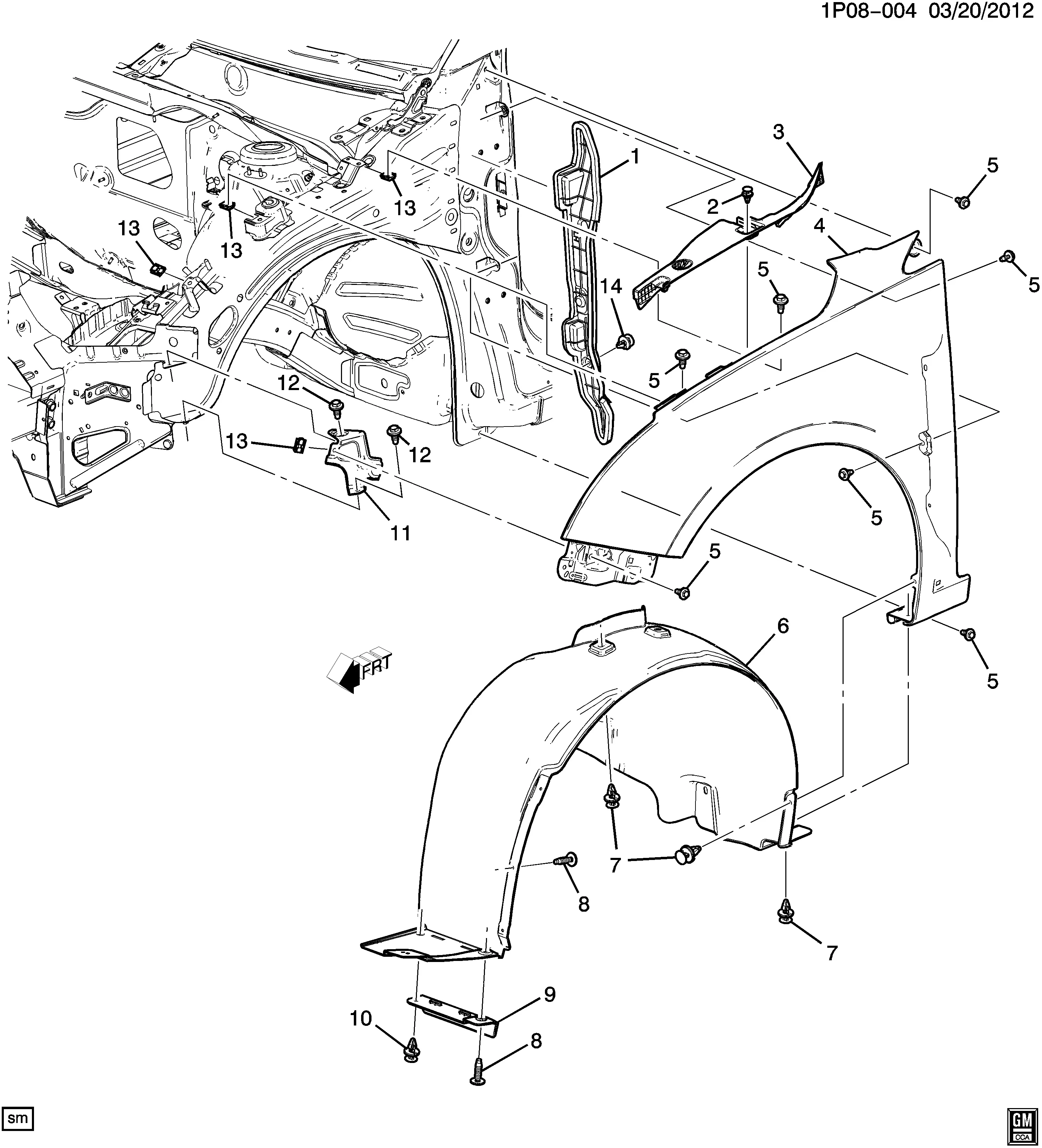 Front Fender and Wheelhouse Liner diagram