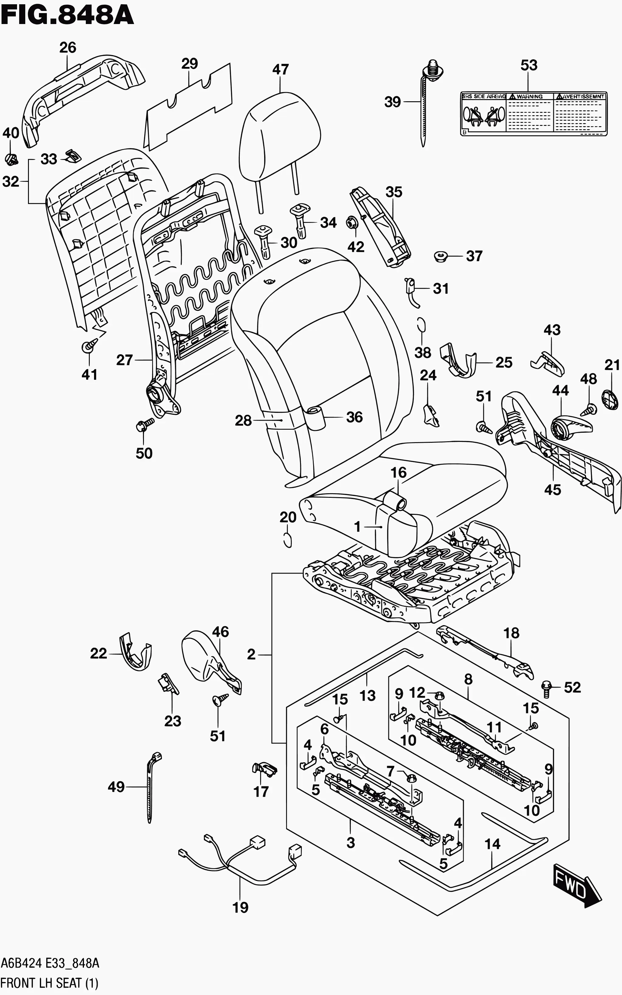 Front Left Seat diagram