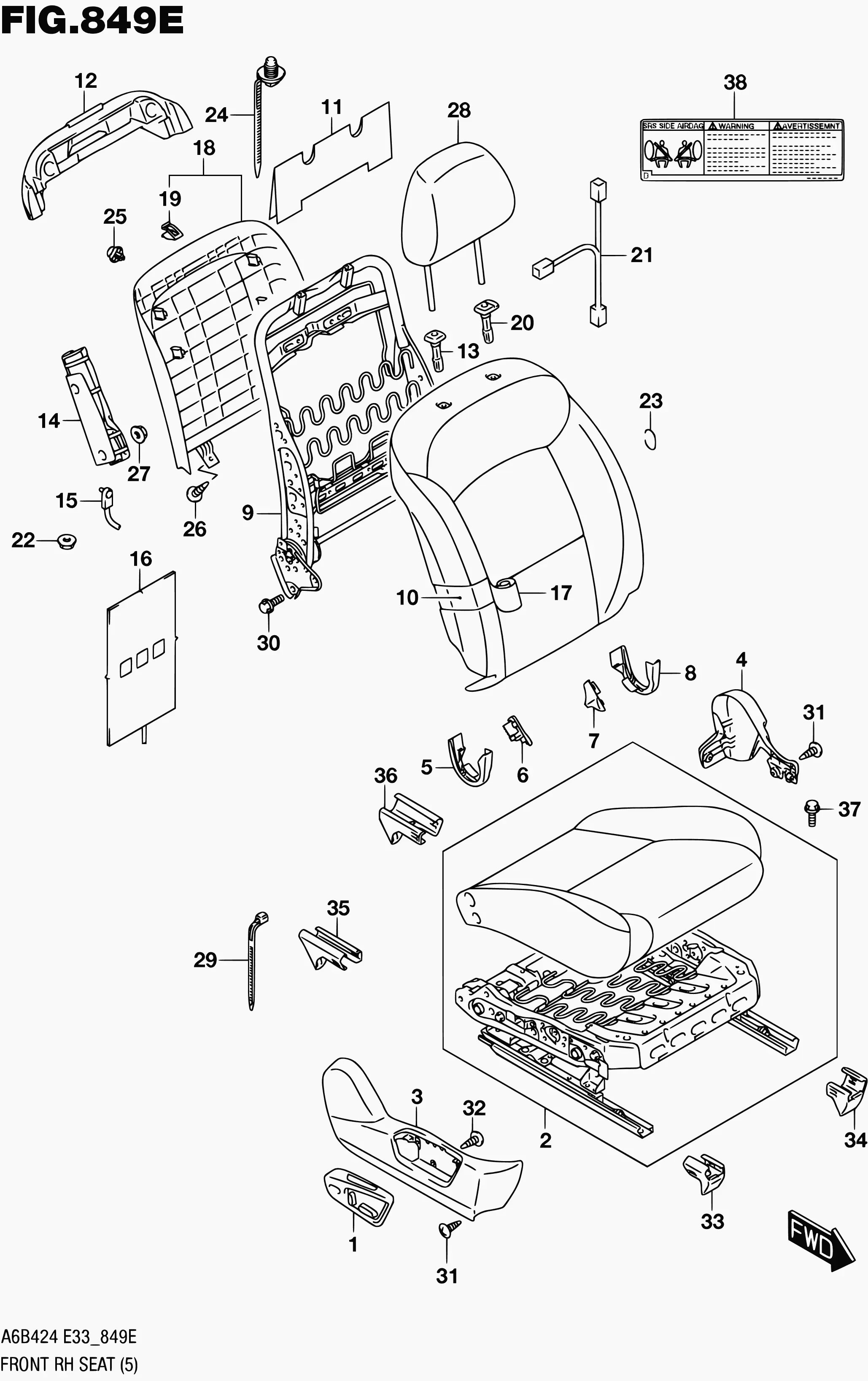 Front Right Seat diagram