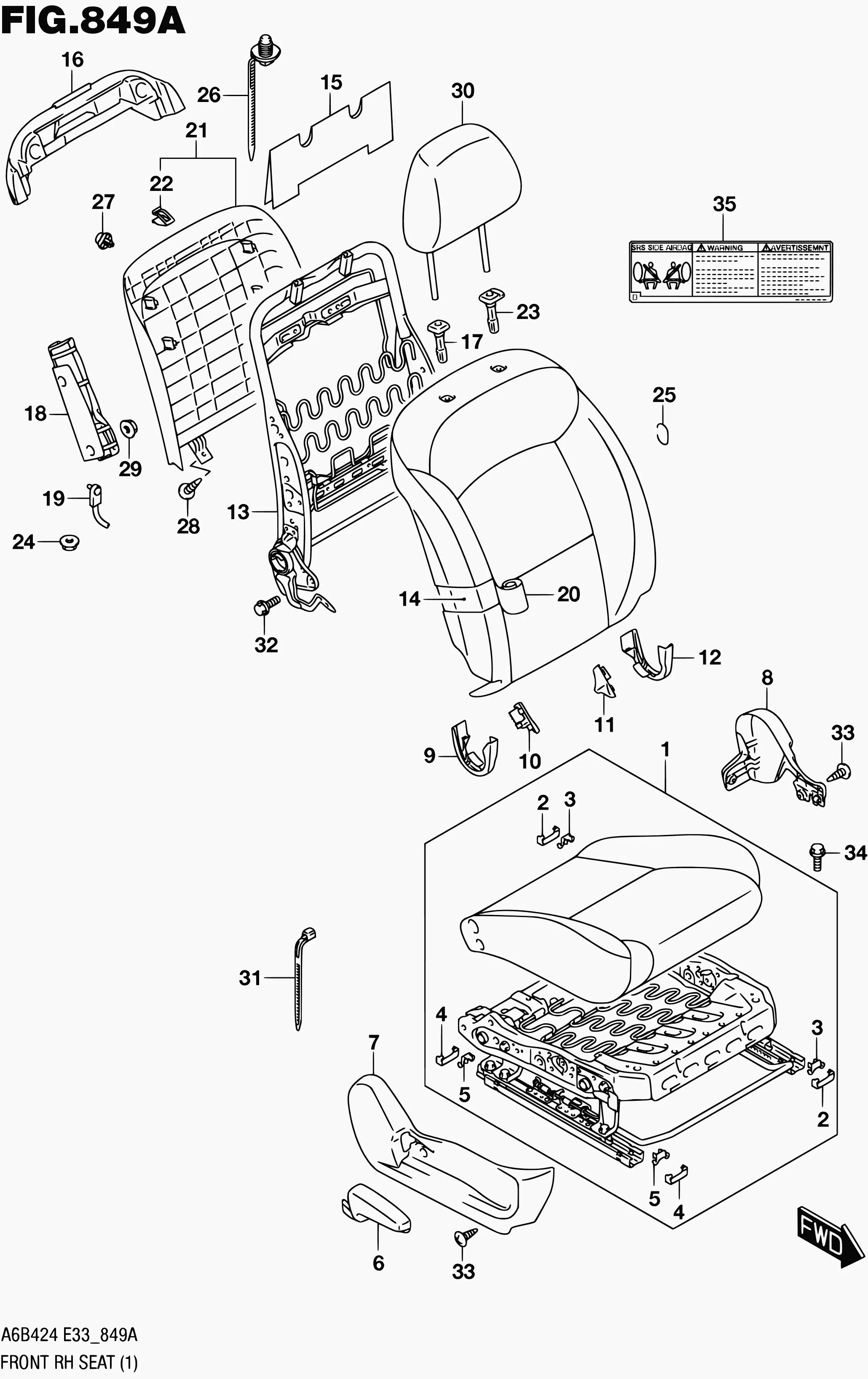 Front Right Seat diagram