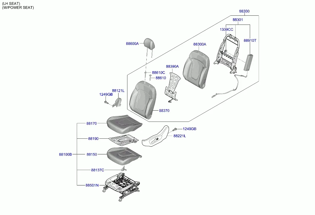 Переднее сиденье diagram