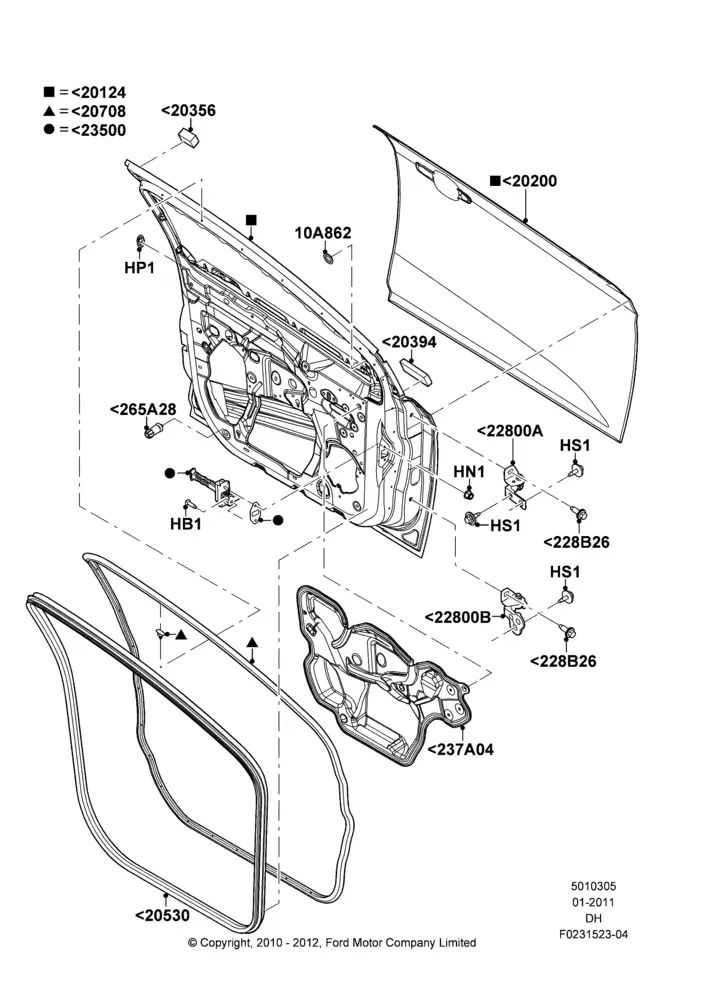 Front Doors, Hinges and Weatherstrips diagram