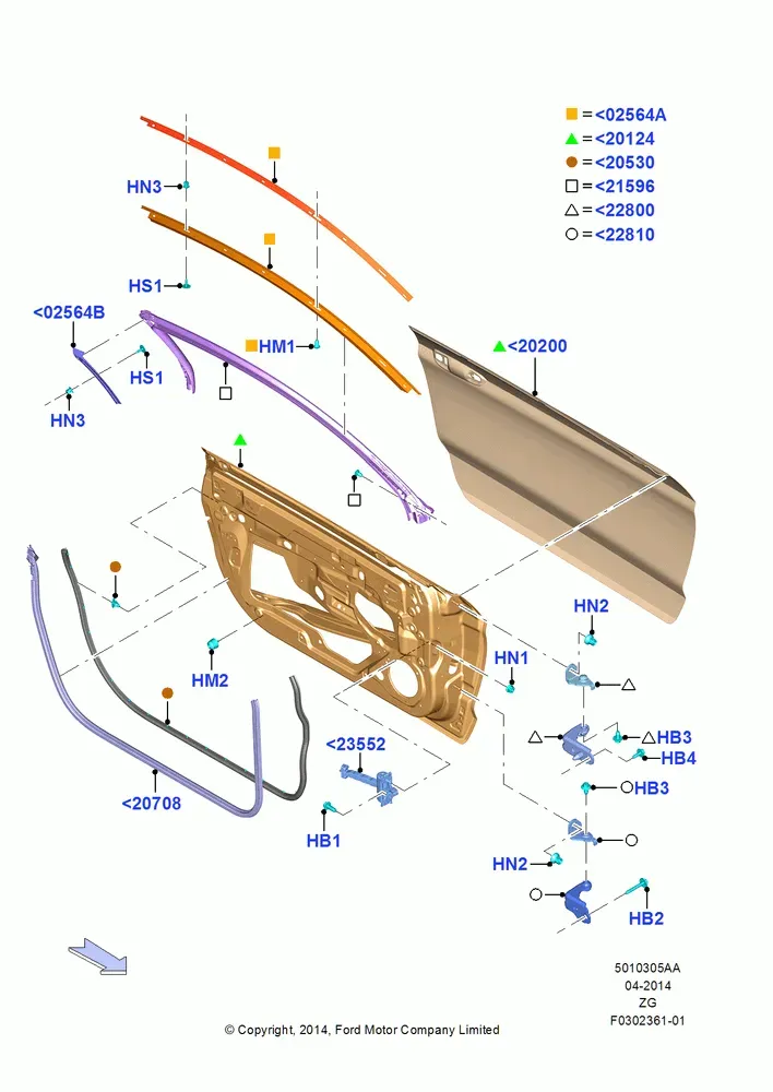 Front Doors, Hinges and Weatherstrips diagram