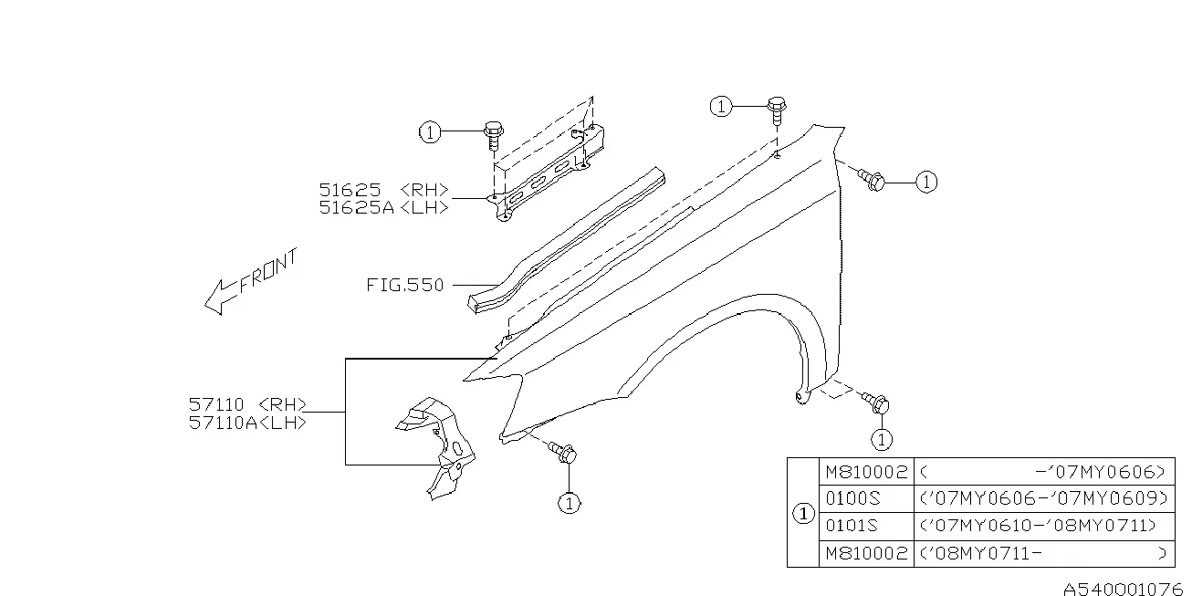 Front Fenders diagram