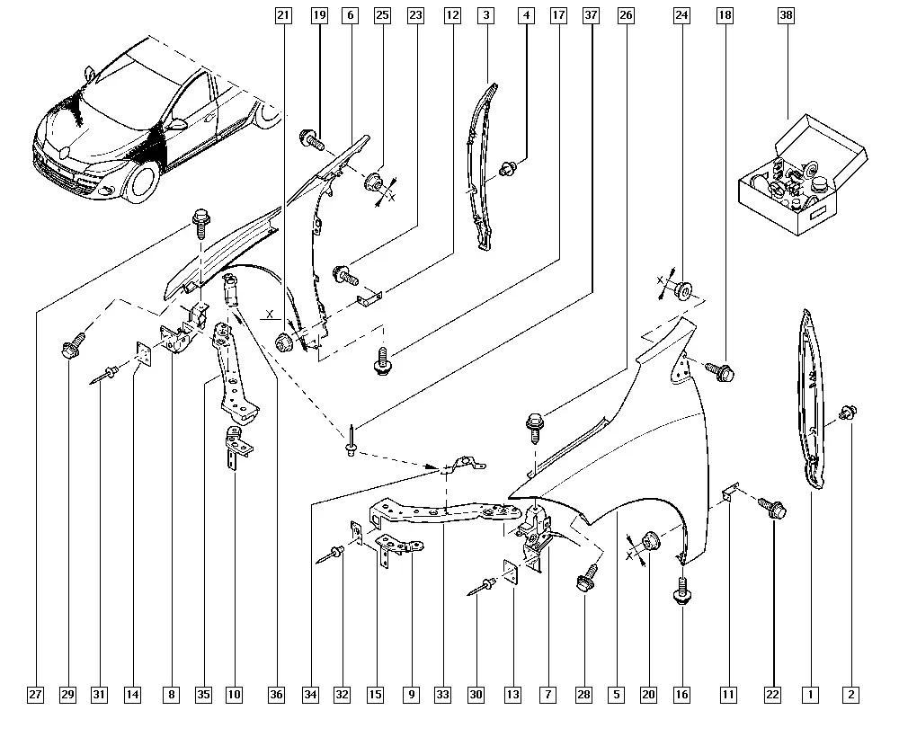 Front Fenders diagram