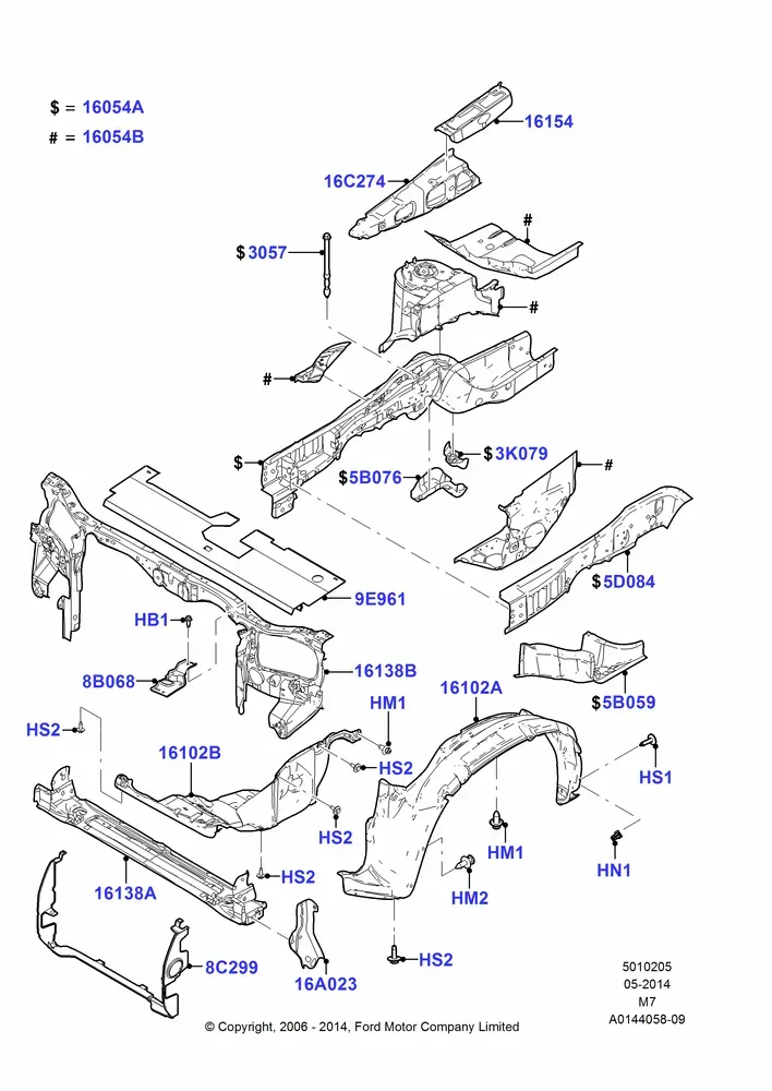 Front Panels, Aprons and Side Members diagram