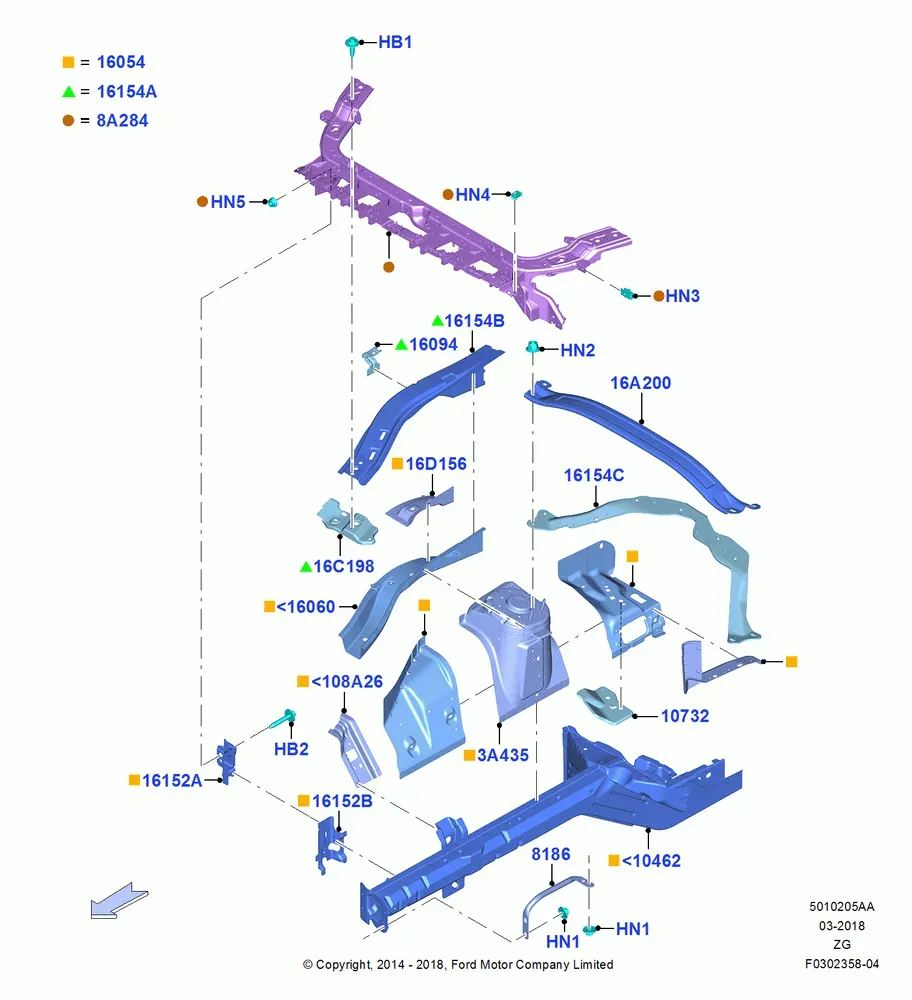 Front Panels, Aprons and Side Members diagram