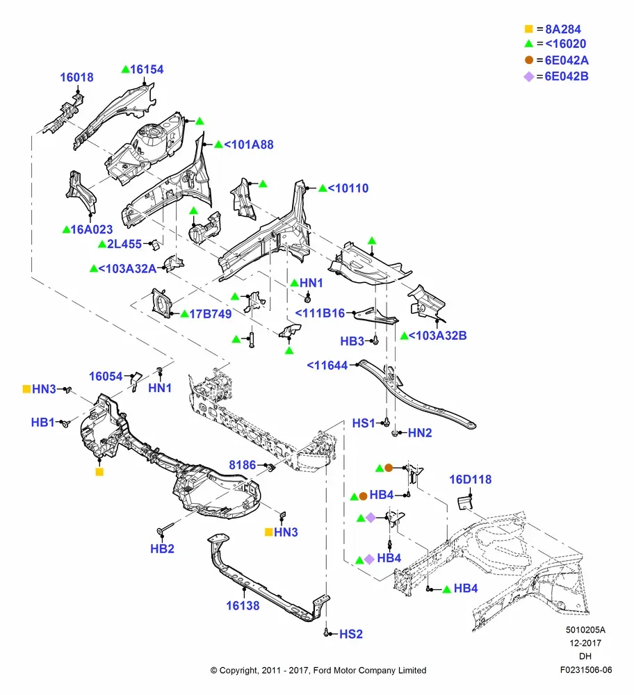 Front Panels, Aprons and Side Members diagram