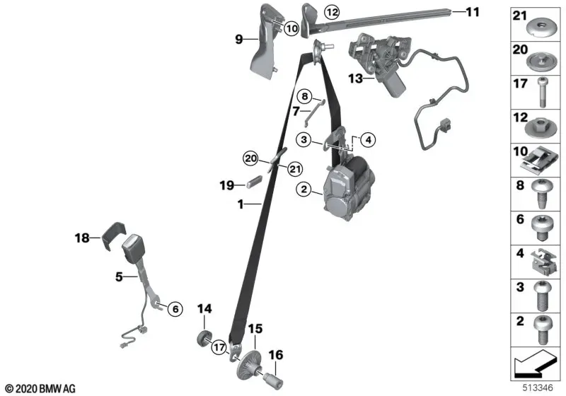 Front Seat Belts diagram