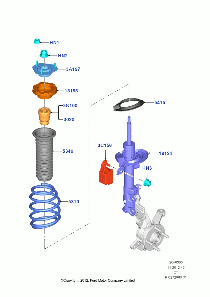 Front Suspension Struts and Springs diagram