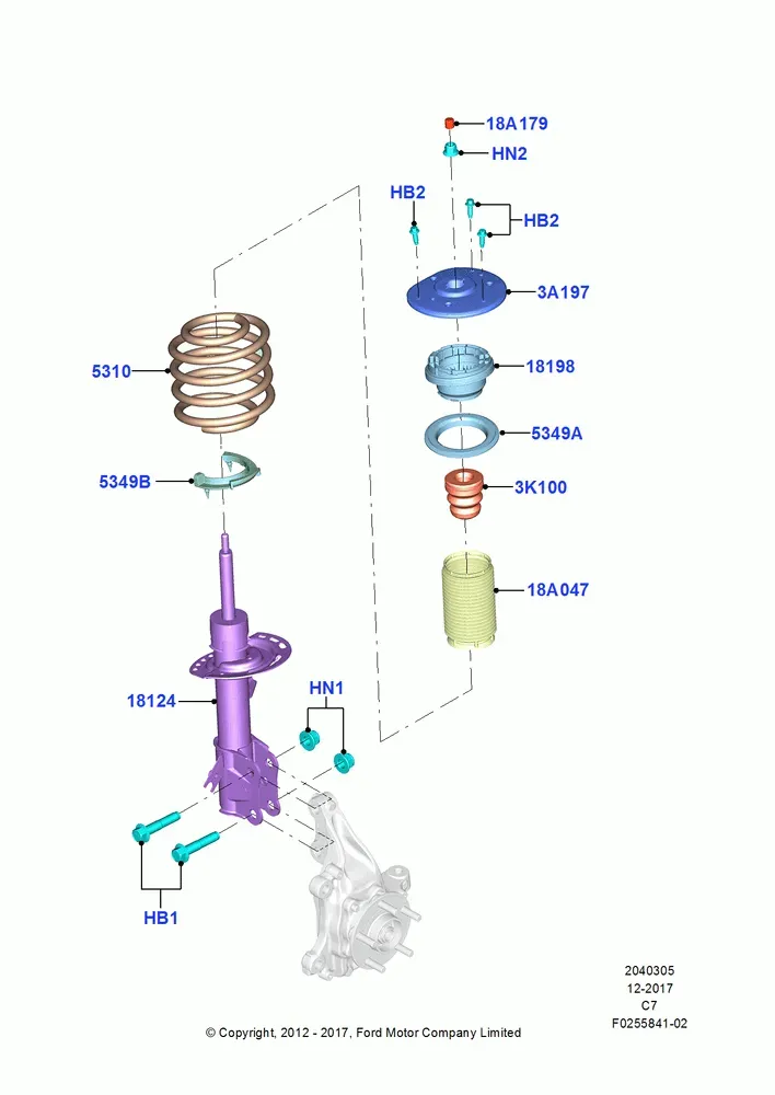 Передние стойки и пружины подвески diagram