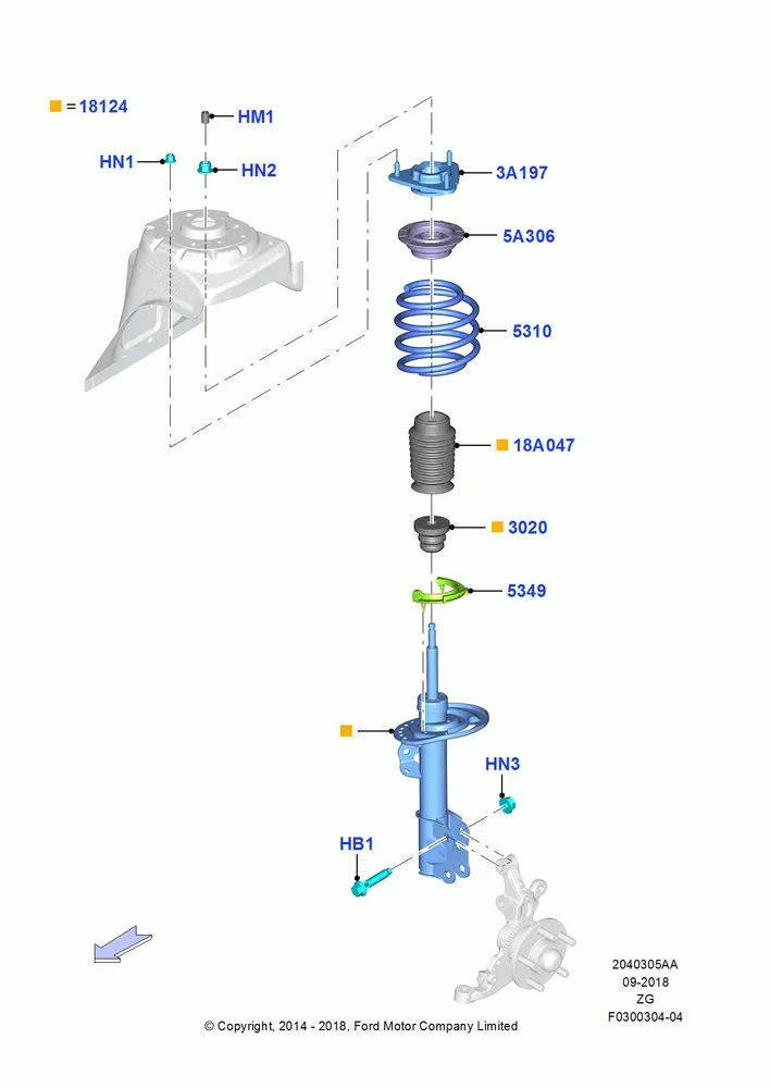 Front Suspension Struts and Springs diagram