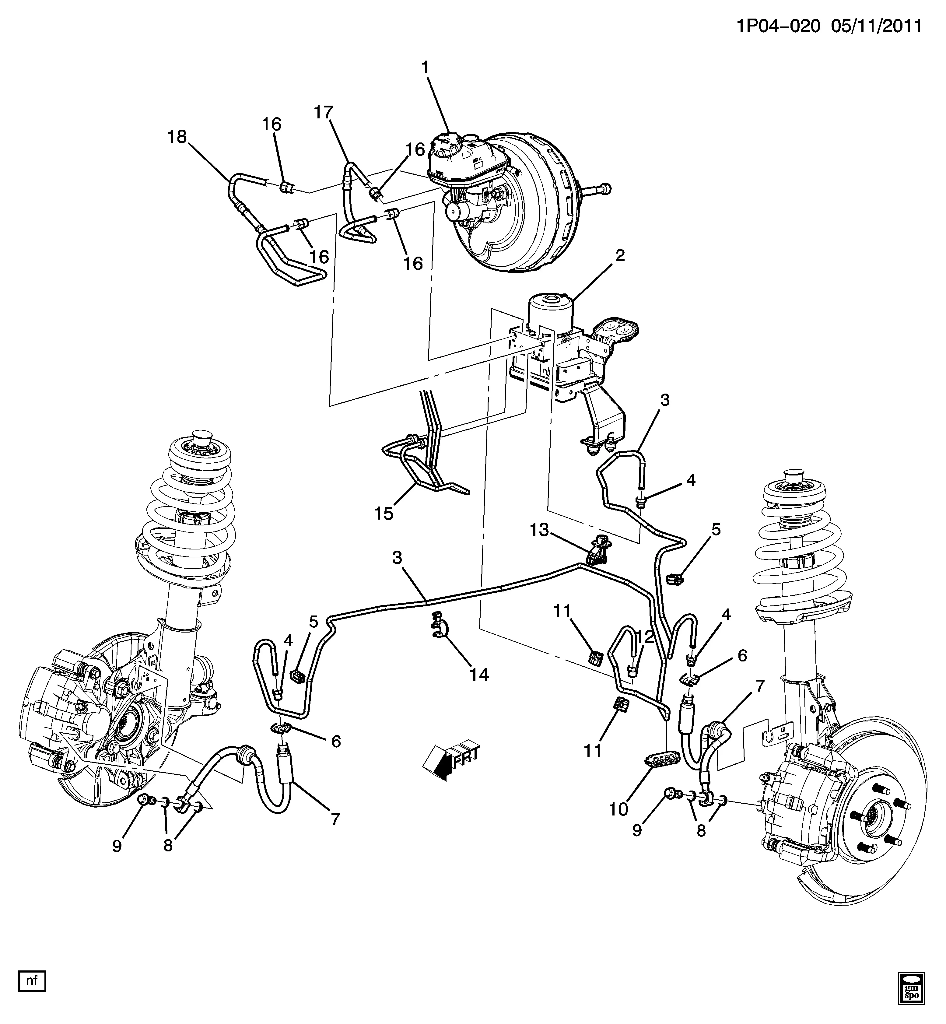 Front Brake Lines diagram