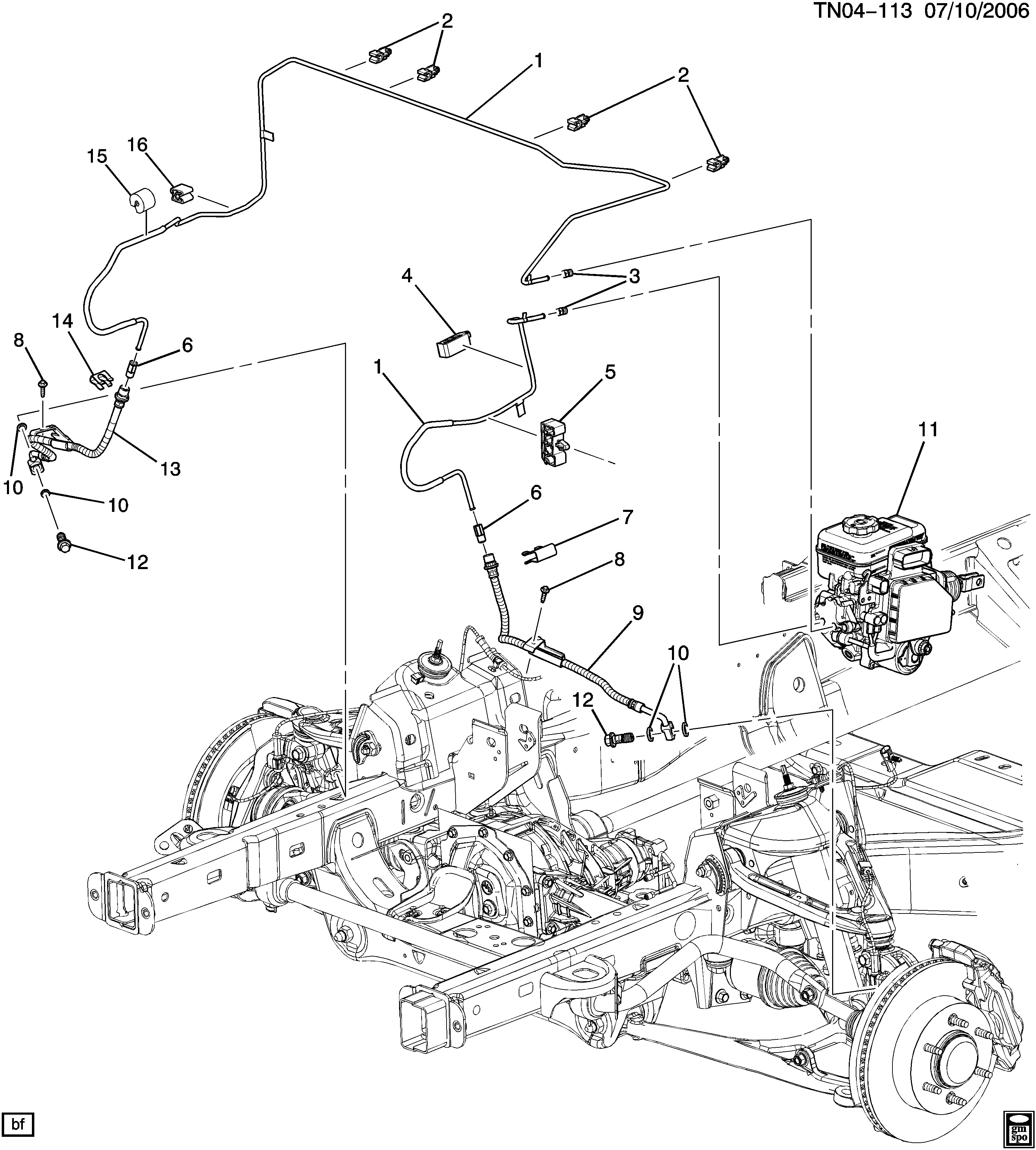 Front Brake Lines diagram