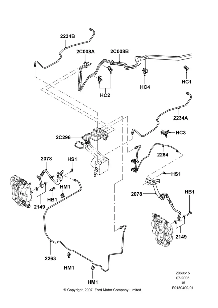 Front Brake Lines diagram