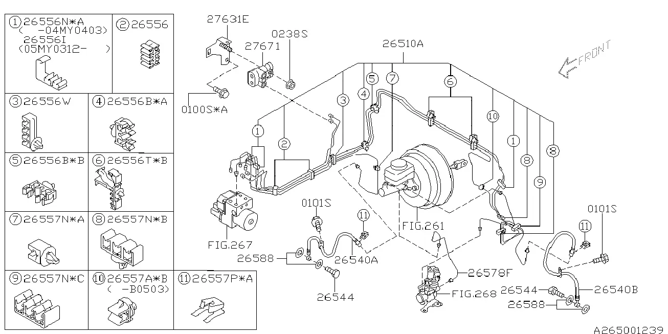Front Brake Piping diagram
