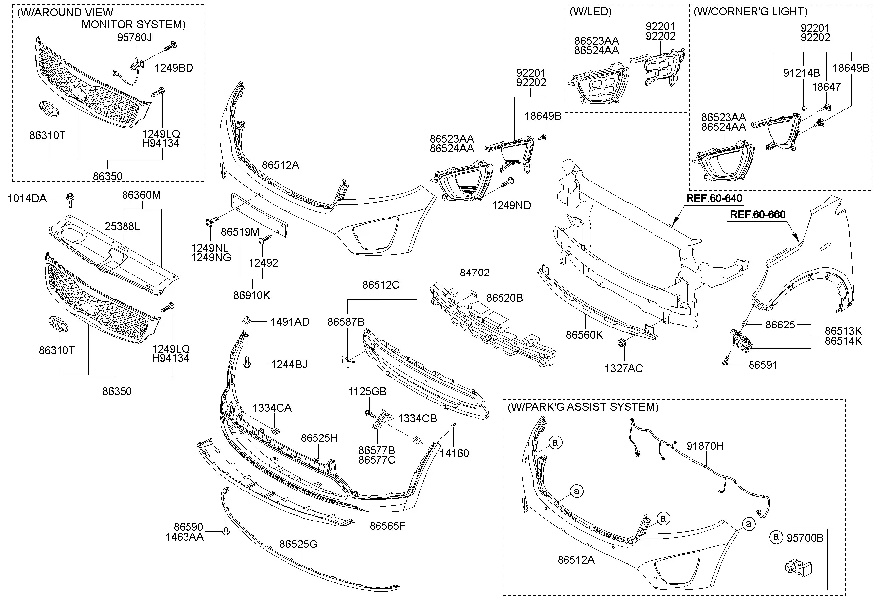 Передний бампер diagram