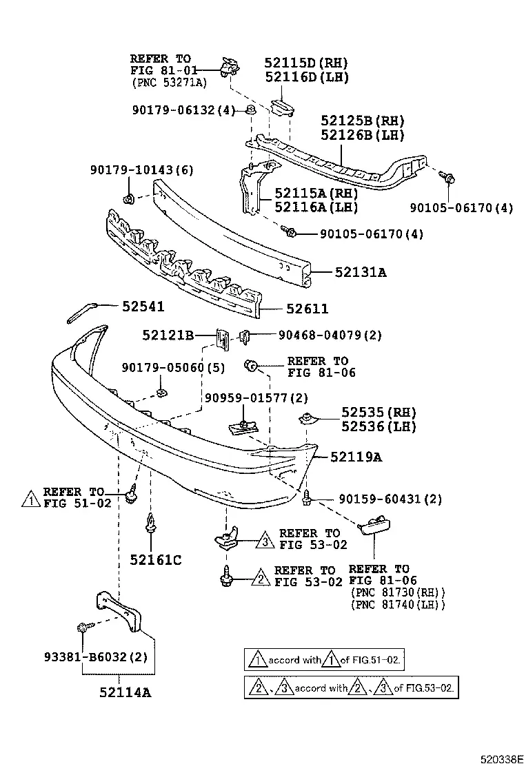 Front Bumper & Reinforcement diagram