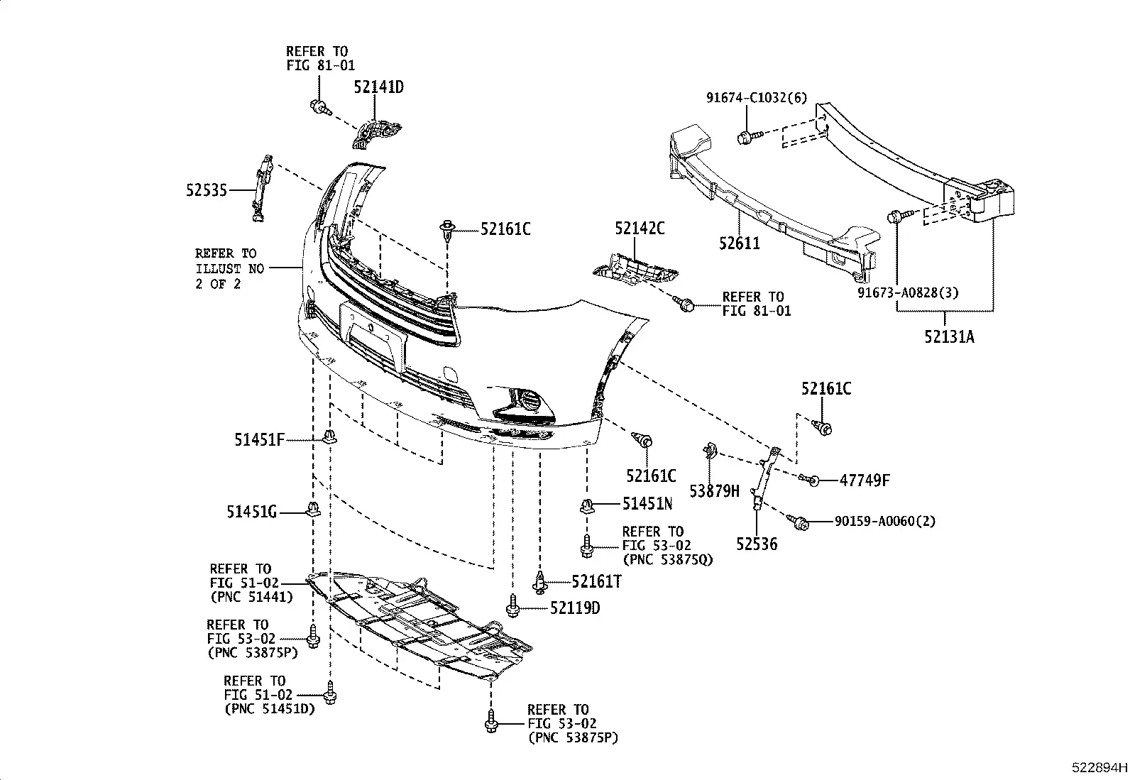 Front Bumper & Reinforcement diagram