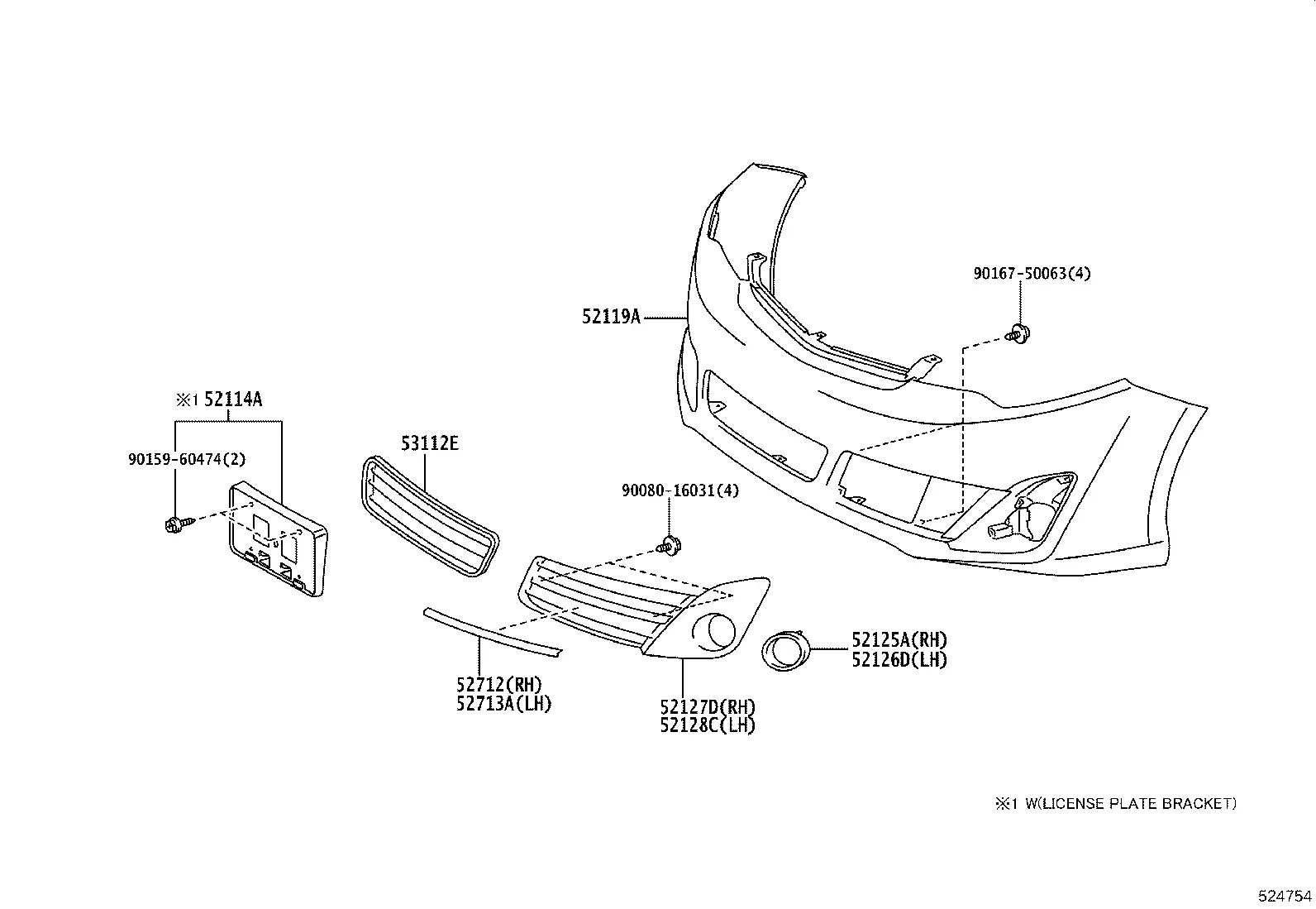 Front Bumper & Reinforcement diagram