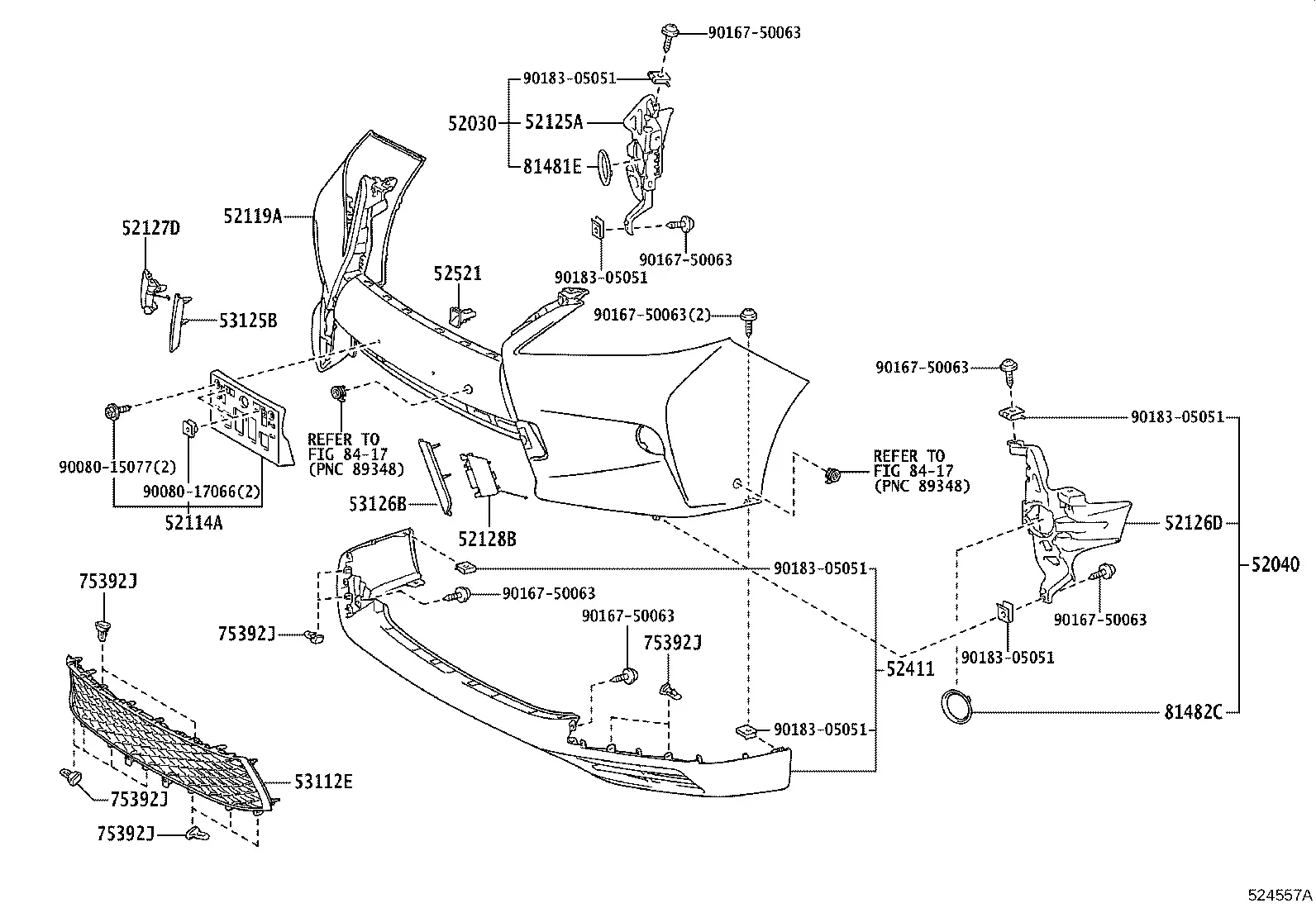Front Bumper & Reinforcement diagram