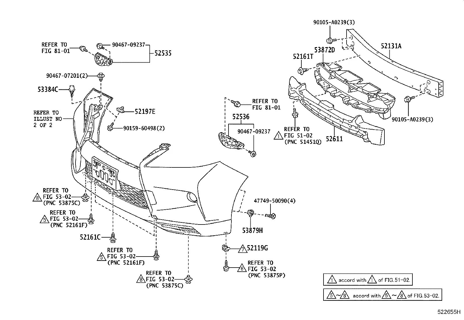 Front Bumper & Reinforcement diagram