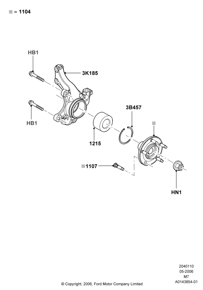 Front Knuckle and Wheel Hub diagram