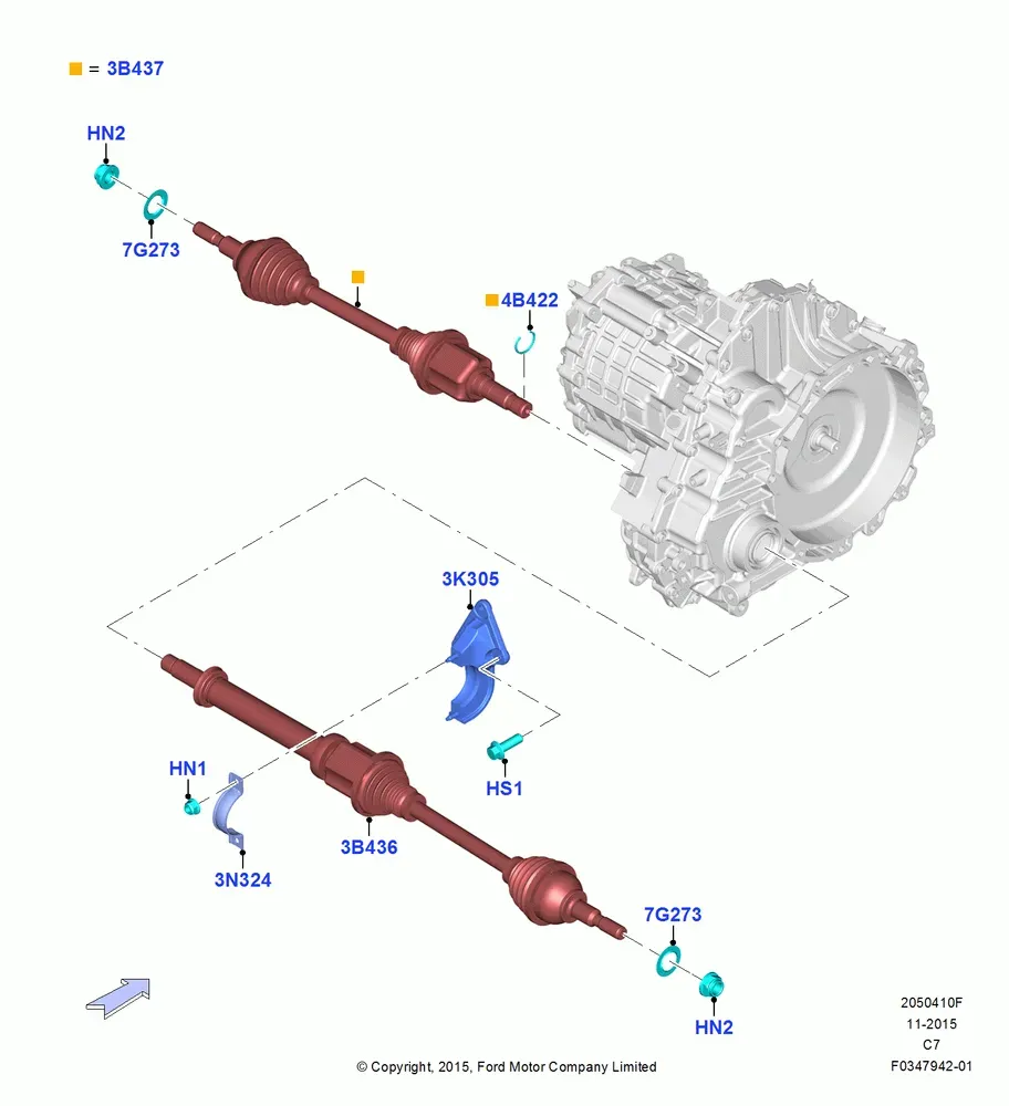 Front Axle Drive Shaft diagram