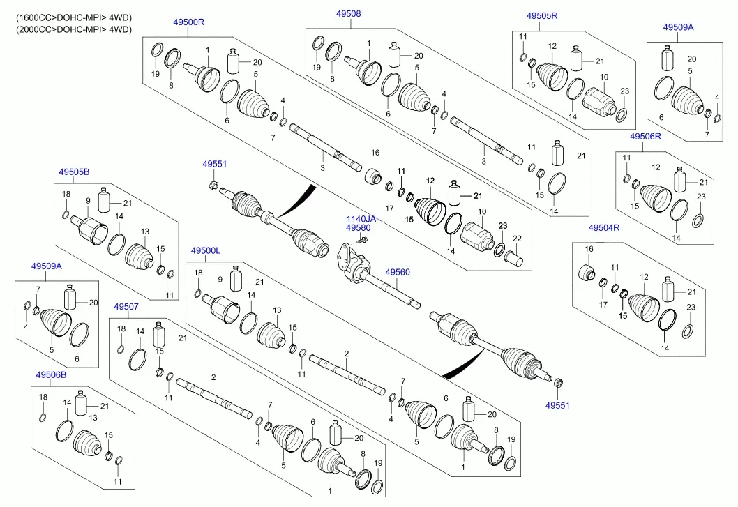 Передний приводной вал diagram