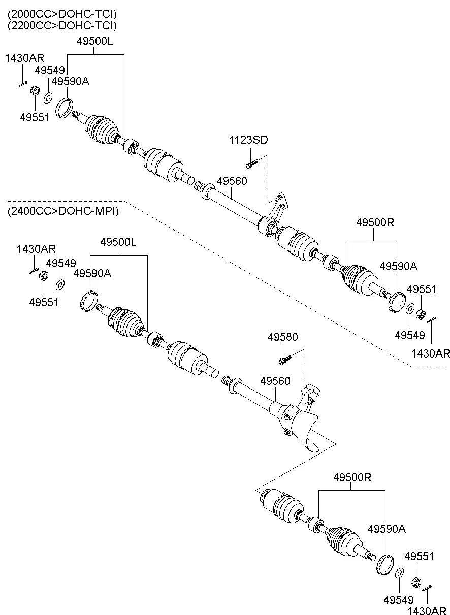 Передний приводной вал diagram