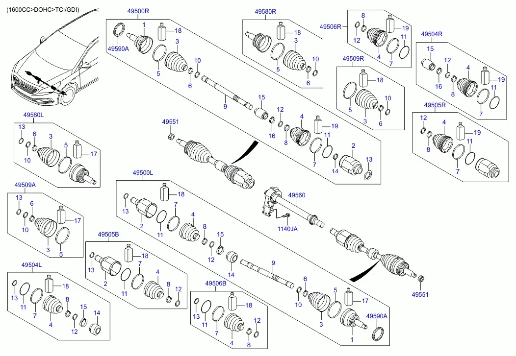 Front Drive Shaft diagram