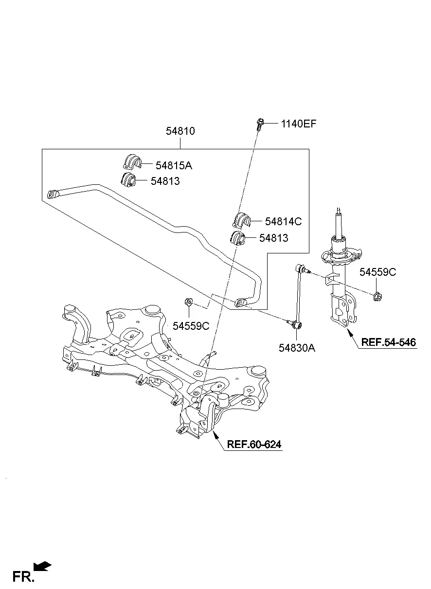Передний стабилизатор поперечной устойчивости diagram