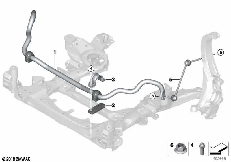 Передний стабилизатор поперечной устойчивости diagram
