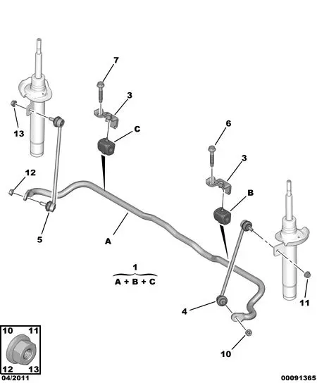 Front Stabilizer Bar diagram