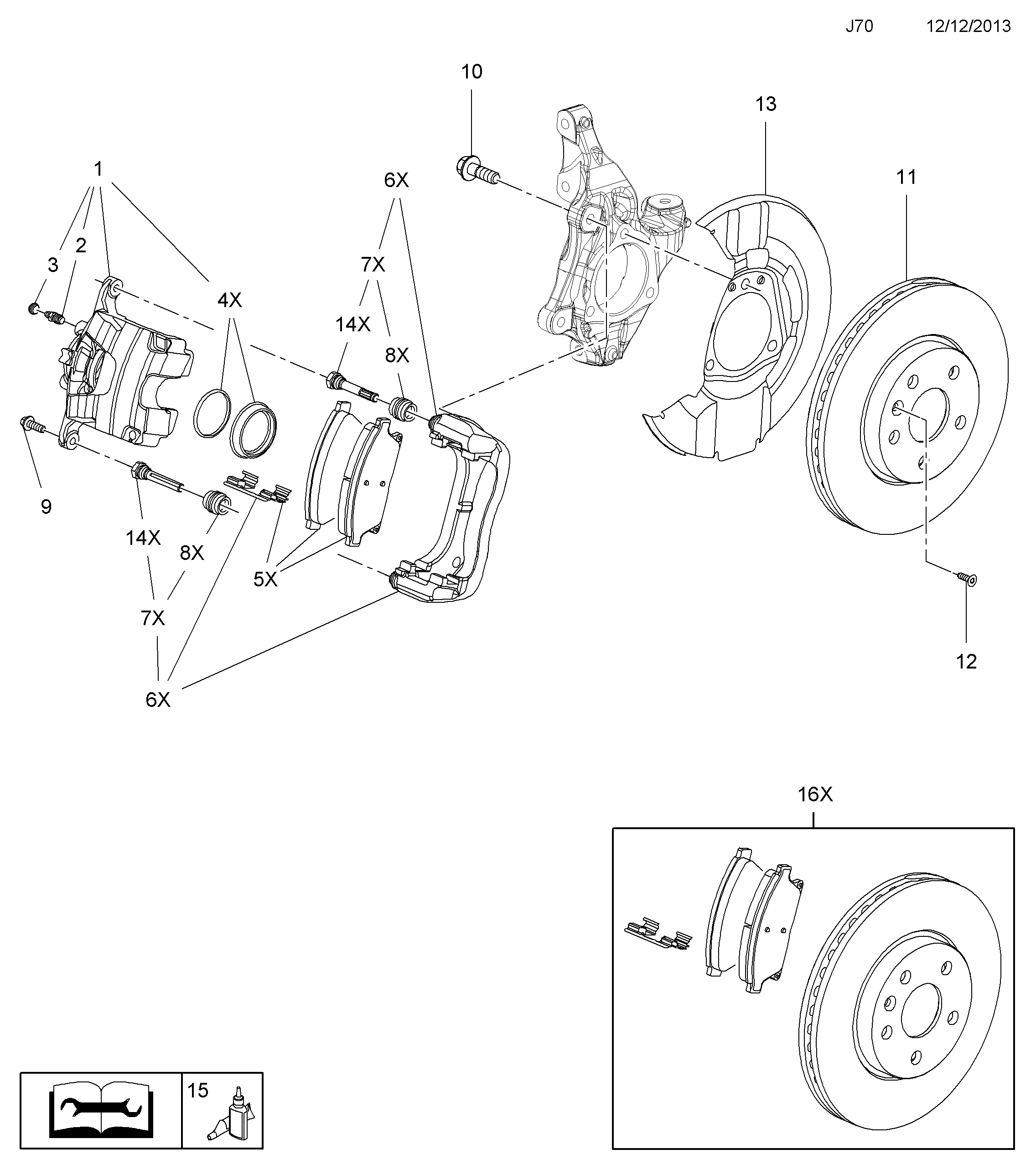 Front Brake Disc and Caliper diagram
