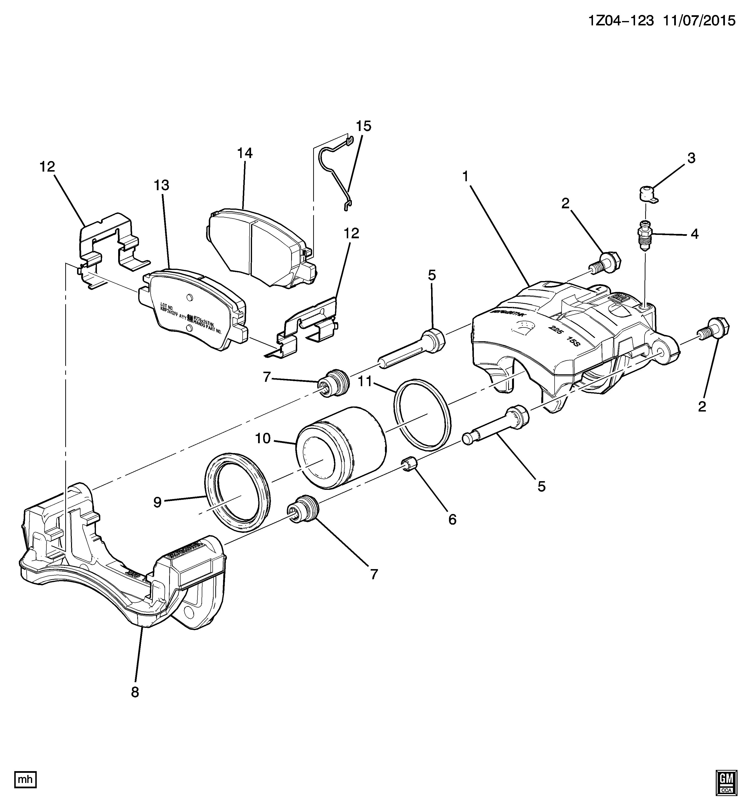 Front Brake Caliper diagram