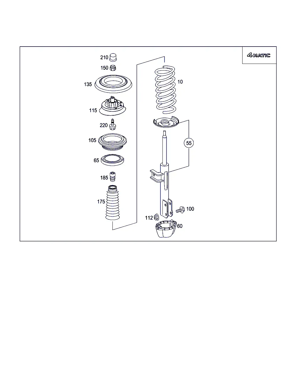 Front Shock Strut and Mounting diagram